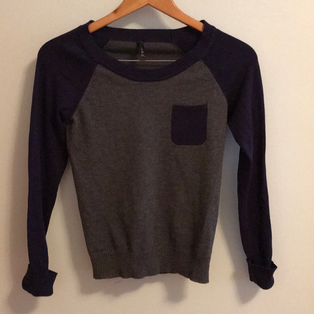 Gray and blue sweater